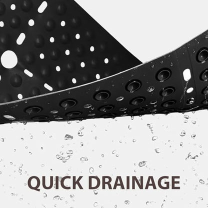ZOESOE Square Shower Mat Non Slip: 27 x 27 Inches Large Shower Mats for Inside Shower, Soft TPE Shower Floor Mat with Suction Cups and Drain Holes, Machine Washable - color: Black