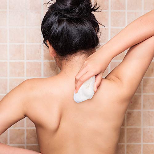 Tatuo 10 Count Exfoliating Wash Cloths for Body and Face Facial Bath Scrub Soft Weave Loofah Towel Exfoliate Bath Towel Remove Dead Skin Wash Cloth for Women Man (White Edge) - color: White Edge