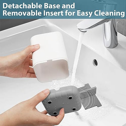 Boperzi Toothbrush Holders for Bathrooms, Detachable Electric Toothbrush Holder, Kids Toothbrush Holder Drainage, 3 slot Toothbrush and Toothpaste Holder Storage Caddy, Toothbrush Organizer White/Grey - color: Plastic White&gray