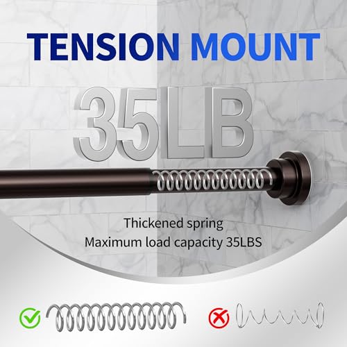 Mcrbeay Shower Curtain Rod, 1" Diameter Heavy Duty Tension Shower Rod | Adjustable 28-74 inch, Non Slip No Drill Spring Loaded Curtain Rod For Bathroom, Shower Stall, No Rust, Bronze - color: Bronze, size: 28-74 Inches