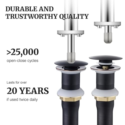 Pop up Sink Drain Stopper Without Overflow Oil Rubbed Bronze for Bathroom Vessel Vanity Sink Art Basin，Big Cap Sink Drain Without Overflow, Metal Pop-up Drain Strainer with Detachable Basket Stopper - color: Oil Rubbed Bronze, style: without overflow
