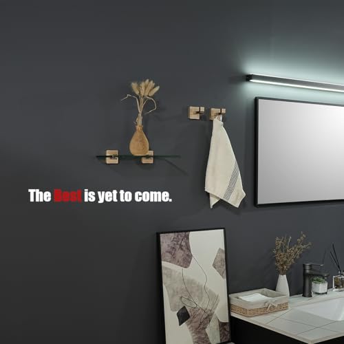 JQK Bathroom Glass Shelf, Tempered Glass Shower Storage 12 by 5 inches, 304 Stainless Steel Champagne Bronze Wall Mount, TGS201L12-CB - color: Champagne Bronze, size: 12 Inch