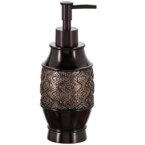 Creative Scents Dublin Brown 6 Piece Resin Bathroom Accessories Set | Includes Toilet Brush and Holder, Tissue Box Cover, Soap Dispenser, Toothbrush Holder, Tumbler Cup & Soap Dish - style: 6 Piece Set