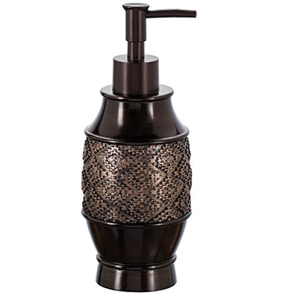 Creative Scents Dublin Brown 6 Piece Resin Bathroom Accessories Set | Includes Toilet Brush and Holder, Tissue Box Cover, Soap Dispenser, Toothbrush Holder, Tumbler Cup & Soap Dish - style: 6 Piece Set