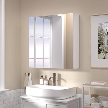 24x24 Bathroom Wall Cabinet, Saver Storage Cabinet, Medicine Cabinet with 2 Door and Adjustable Shelves，Flat-Pack Design – Assembly Required - size: W24 x H24 2 Door
