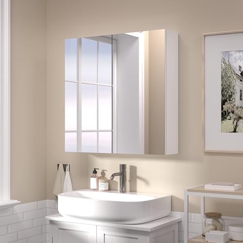 24x32 Bathroom Wall Cabinet, Saver Storage Cabinet, Moisture-Resistant Wood, Medicine Cabinet with 2 Door and Adjustable Shelves，Flat-Pack Design – Assembly Required - size: W32 x H24 2 Door
