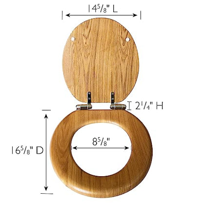 Design House Dalton Round Toilet Seat, Honey Oak | Surface, Oak, Hardware, 561241 - color: Honey Oak