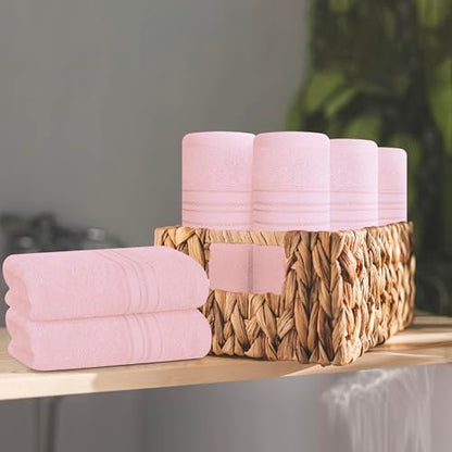 BOUTIQUO Ultra Soft Cotton Washcloths, Contains 12 Piece Face Cloths 12x12 inch, Ideal for Everyday use Face Towels, Compact & Lightweight Multi Purpose Washcloths - Pink - color: Pink, size: Washcloths - Set of 12