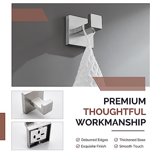 Angle Simple Bathroom Towel Hook Brushed Nickel, SUS304 Stainless Steel Hand Towel Rack, Square Coat Robe Hook, Wall Mount | SUS304 Stainless Steel, Hand Towel Holder for Kitchen Hallway Closet RV, Keep Neat and Organized, Screw Wall Mount - color: Brushe