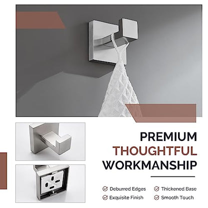 Angle Simple Bathroom Towel Hook Brushed Nickel, SUS304 Stainless Steel Hand Towel Rack, Square Coat Robe Hook, Wall Mount | SUS304 Stainless Steel, Hand Towel Holder for Kitchen Hallway Closet RV, Keep Neat and Organized, Screw Wall Mount - color: Brushe