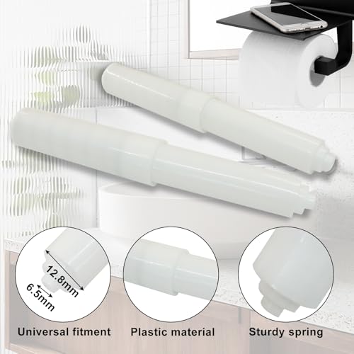 4Pack Toilet Paper Holder Spring Rod Replacement | Plastic, Spring Loaded, White