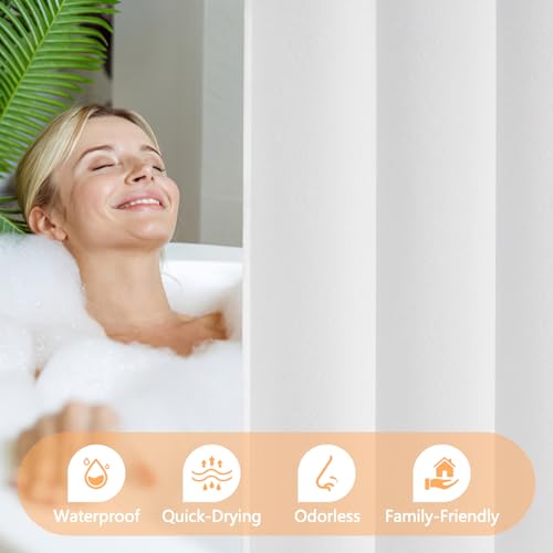 Seenus Waterproof Soft Microfiber Short Shower Curtain TPU Backed Lightweight, 60 x 60 Inch White Small Fabric Shower Curtain Liner with 2 Large Magnets, Hotel Quality Cloth Bathtub Curtain Washable - color: White, size: 60"W x 60"L (Pack of 1)