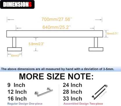 28 Inch Towel Bar 2 Pack for Bathroom 9/12/16/24/28/33 Inch Kitchen Hand Towel Holder Matted Black Stainless Steel 304 RUSTPROOF Wall Mount Towel Rod 2 of Pack (2, Matted Black, 28 Inch) - color: Matted Black, size: 28 Inch