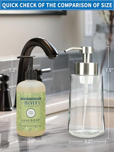 Foaming Hand Soap Dispenser Set, 16 oz Glass Soap Dispenser 2 Sets | 16 oz Large Capacity, Glass Foaming Dispenser, with Stainless Steel Pump and Waterproof Labels, for Bathroom Countertop - color: Brushed Nickel Foaming