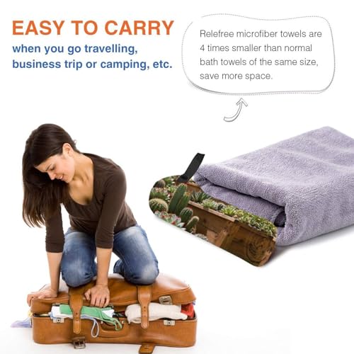 Succulent Quick Dry Bath Towels - Super Soft Bath Towels for Home, Spa, Gym, Travel - color: Succulent, size: 27.5"x55"