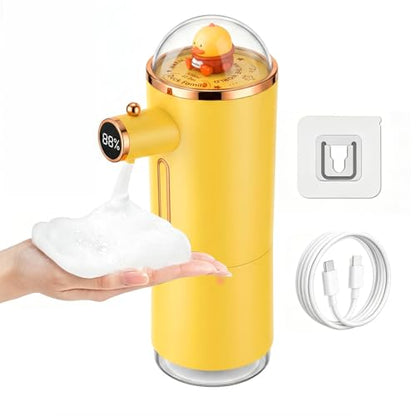 Automatic Liquid Soap Dispenser Touchless, USB Rechargeable Smart Hand Soap Dispenser, 13.5oz/400ml, 3-Level Adjustable, Wall Mounted for Kitchen Bathroom Family (Yellow) - color: Yellow