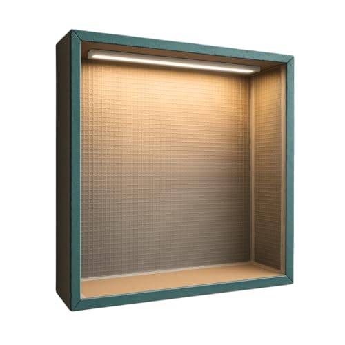 LED Light Shower Niche, Tile-Ready with Integrated Lighting, Prefab Waterproof Foam, Modern Storage for Bathroom Remodels, Soft Warm Light, Niche Douche, Square, 14x14 Inches - size: 14x14