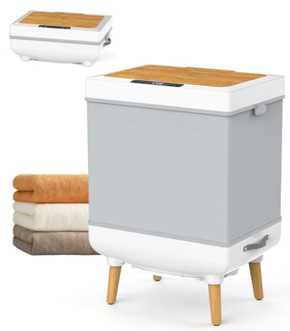 Towel Warmer, 35L Folding Hot Towel Warmer for Bathroom, Heating & Drying Modes, Timer Function, LED Display, Built-in Hooks, Fits Up to Two 70"X80" Oversized Towels, Large Blankets, Bathrobes
