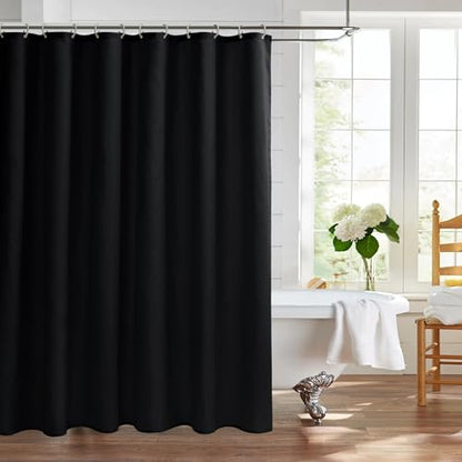 Nasitos Fabric Shower Curtain Liners with Magnets 2 Pack 70X72 Inch White | Washable & Water Resistant Lighweight Cloth Shower Liner for Bathroom, Soft Hotel Quality, Standard Size - color: Black, size: 72"W x 84"L (Pack of 2)