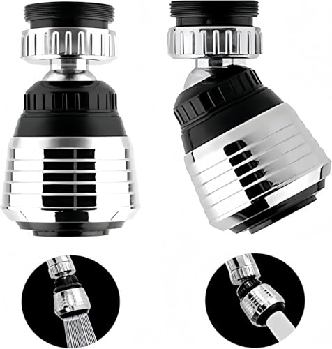 2PCS 360 Degree Swivel Faucet Aerator Deluxe Water Saving Faucet Sprayer Water Saving Bubbler Pressurized Faucet Filter Kitchen Accessories (360 Degree, Count, 2)