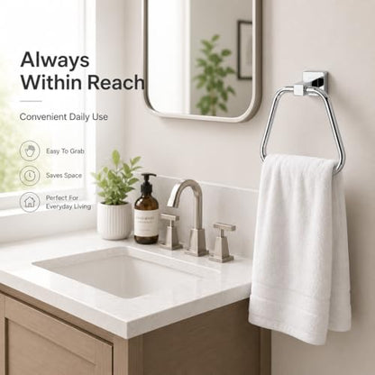 Chrome Towel Ring for Bathroom, Kitchen Bath Towel Holder Hangers Wall Mount Heavy Duty Stainless Steel - color: Chrome, size: 1 Pack