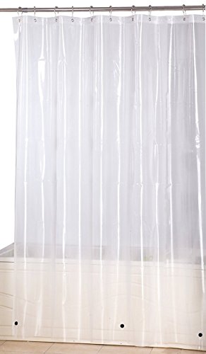 Elegant Comfort Heavy Duty Weight Waterproof Clear Shower Curtain Liner, 72" x 72 inches Long Shower Liner for Bathroom with 3 Bottom Magnets and Rust Proof Grommets (2 Pack)