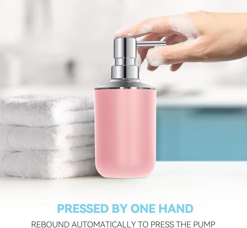 Pink Bathroom Accessories Set 2 PCS, Soap Dispenser and Toothbrush Holder | Pink Bathroom Accessories, Plastic Set, Boho Bathroom Decor, Bathroom Set - size: 2pcs Pink