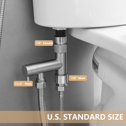 Brushed Nickel Handheld Bidet Sprayer Brass Bathroom Toilet Sprayer Bidet | Handheld Bidet Sprayer Attachment Set for Toilet Baby Cloth Diaper Spraying Kit for Pet Bathing and Feminine Care BATHLAVISH - color: Brushed Gold