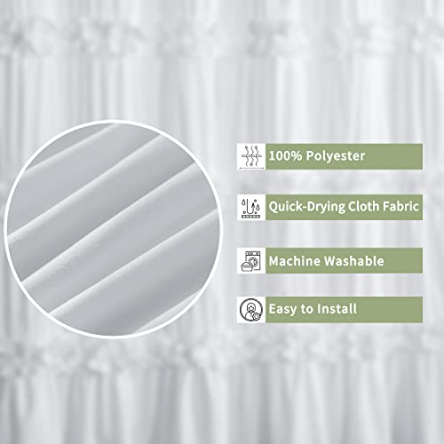 Victorian Ruffle Shower Curtain, 72" W x 72" H, White (Pack of 2) - color: White, size: 72"W x 72"L (Pack of 2)