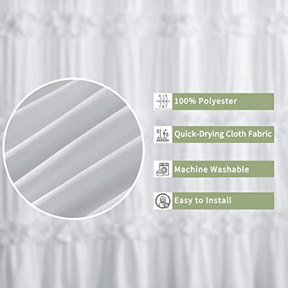 Victorian Ruffle Shower Curtain, 72" W x 72" H, White (Pack of 2) - color: White, size: 72"W x 72"L (Pack of 2)