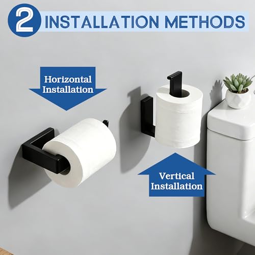 Alise Toilet Paper Holder Wall Mounted,Matte Black | SUS304 Stainless Steel, Bathroom Tissue Holder, Toilet Paper Roll Holder Dispenser for Toilet, Kitchen, Washroom, RV