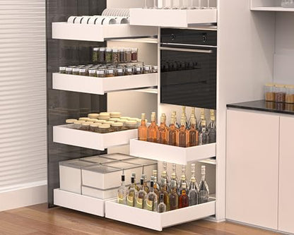 MyLifeUNIT Wood Pull Out Drawer for Cabinet Pre-Assembled, 14" W x 21" D | Soft Close, Full Extension Pull-Out Cabinet Organizer Shelf, Slide Out Drawer for Kitchen Cabinet, Easy Bottom Installation - size: 14"W x 21"D x 4.3"H