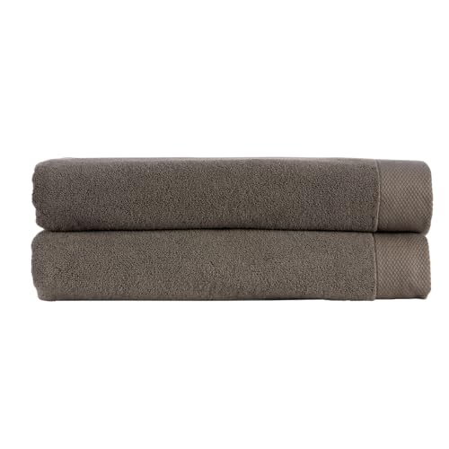 Christy Luxe 2 Piece Bath Sheets Sets | Soot Brown | Luxe Heavyweight 100% Turkish Cotton | Ultra Soft | Super Absorbent | 730GSM - color: Soot, size: 2 Bath Sheets