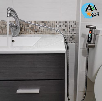 AVAbay® Sink Faucet Handheld Bidet Sprayer for Toilet I Bidet Attachment for Warm & Cold Water I Long 80" Hose Perfect for Feminine Hygiene, Cloth Diaper, Bathroom Toilet Cleaning - color: Faucet Bidet Sprayer