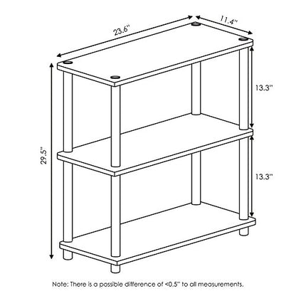 Furinno TURN-N-TUBE Storage Shelves, 3-Tier Book Shelf, Corner Shelf, Toolless Open Shelves, for Organization and Storage, Living Room, Garage, Home Office, Espresso