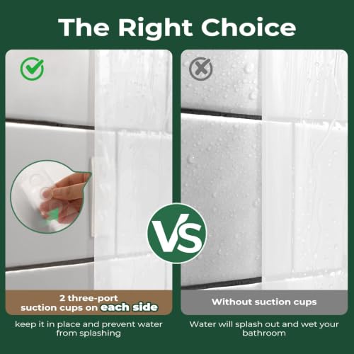 Shower Curtain Liner with Side Suction Cups, Premium PEVA Plastic Shower Liner with 3 Magnets, Waterproof Bathroom Curtain, 72 x 72, Frosted - color: 4. Frosted, size: 36"W x 72"L (Pack of 1)