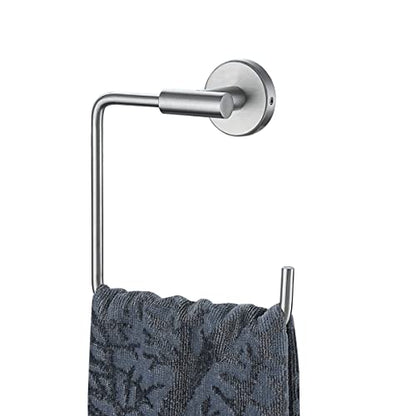 JQK Towel Ring, Stainless Steel Square Ring Towel Holder for Bathroom, 6 Inch Brushed Finished Wall Mount, TR140-BN - color: Brushed