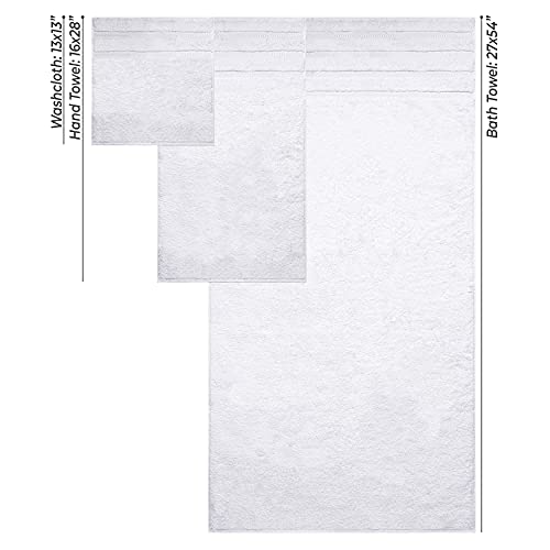 American Soft Linen 100% Carde Cotton 6 Piece Towel Set, 590 GSM Heavy Weight Soft Absorbent Turkish Towels for Bathroom, Snow White - color: Snow White
