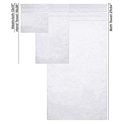 American Soft Linen 100% Carde Cotton 6 Piece Towel Set, 590 GSM Heavy Weight Soft Absorbent Turkish Towels for Bathroom, Snow White - color: Snow White