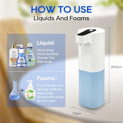 Automatic Soap Dispenser Touchless, Liquid & Foaming Soap Dispensers, USB Rechargeable Smart Hand Soap Dispenser, 3-Level Adjustable, 12.2oz/360ml (Gel Version and Foam Version) - color: Gel Version and Foam Version
