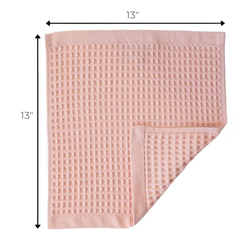 Waffle Washcloths Set of 8 Pink - Premium Quality 100% Turkish Cotton Face Washcloth, Soft Makeup Towel, Shower Cloth, Kitchen Towel (Light Pink, Set of 8 Washcloths) - color: Light Pink, size: Set of 8 Washcloths