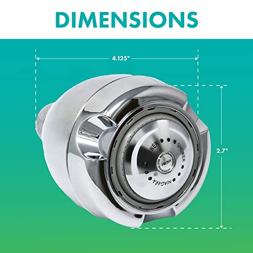Niagara Conservation Earth Showerhead - Energy & Water Saving Showerhead (1.75 GPM) High-Efficiency 3-Spray Chrome Fixed Shower Head (N2917CH) - color: Chrome, size: 1.75 GPM