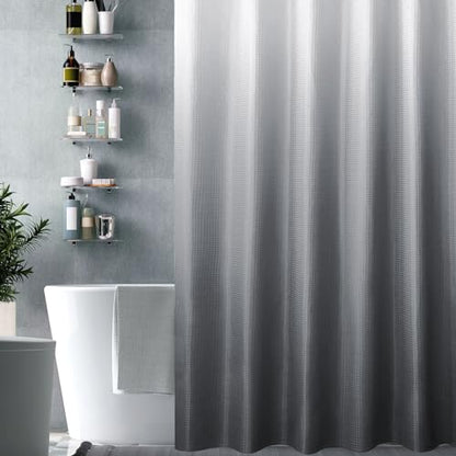 Small Stall Grey Ombre Shower Curtain, 36 x 72 | Narrow Half Gray Ombre Shower Curtain for Bathroom, Fabric Shower Curtain Set, Water Repellent, Machine Washable - color: Ombre Grey, size: 36"W x 72"L (Pack of 1)