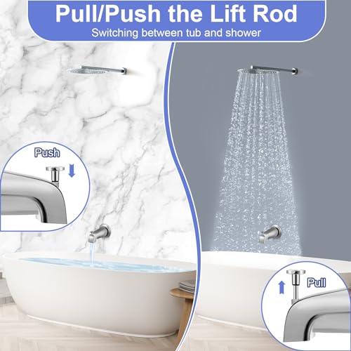 Enhon Tub Spout, Universal Fits 1/2'' Copper Pipe, 1/2'' IPS and 3/4'' IPS, Bathroom Bathtub Tub Faucet Replacement with Adapters(with Diverter,Brushed Nickel) - color: Brushed Nickel, style: with Diverter