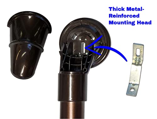 12 in MedGear Wall-Mount Bath Assisting Grab Bar, Bronze & Includes Clip-On Shower Head Holder - color: Bronze