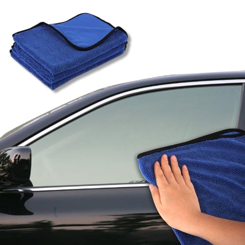 Tefola Wipes Shower Cleaning Cloths, Drying Towel, Super Absorbent Microfiber Bath Towels, Soft Microfiber Cleaning Cloth for Shower, Car, Home, Office, Set of 3 (Blue, 40 * 60cm) - color: Blue