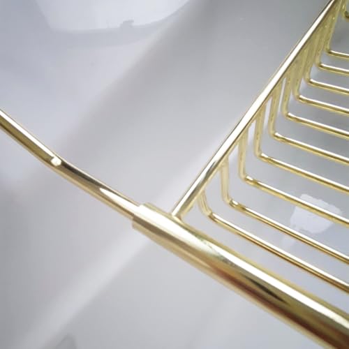 Stainless Steel Expandable Shower Bathtub Tray Over Tub Bath Caddy Expandable Bath Caddy for The Elegant Tub Chrome Polished (Gold) - color: Gold