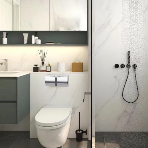 Double Toilet Paper Holder with Shelf，Large Commercial Toilet Paper Dispenser Wall Mounted Tissue Roll for Bathroom Paper Roll Holder Cat Proof Toilet Tissue Cover, Stainless Steel