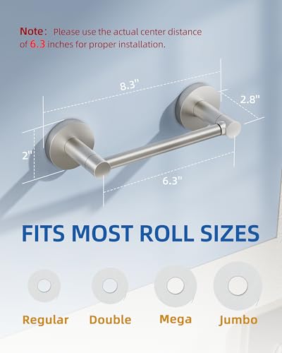 RUACQ Bathroom Toilet Paper Holder, Double Post Pivoting Wall Mounted Toilet Paper Holders, Stainless Steel and Zinc Alloy Bathroom Tissue Holder (Brushed Nickel, 2 Pack) - color: Brushed Nickel, size: Wall Mounted 2 Pack