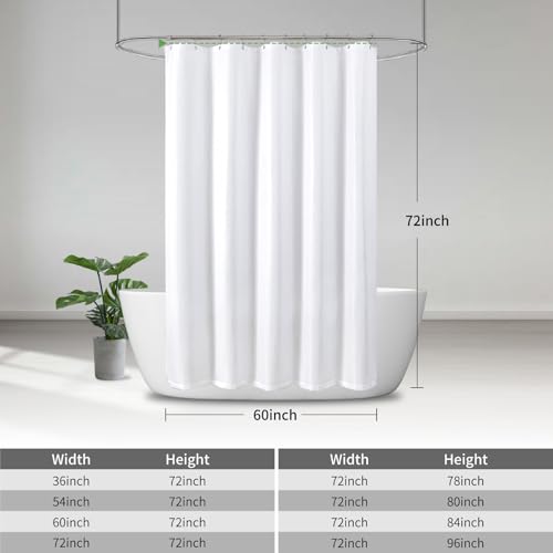 eachope Stall Waterproof Fabric Shower Curtain,No Liner Needed,TPU Laminated Polyester Shower Curtain,Chevron Striped with Weighted Magnets and Metal Grommets,60 x 72 Inch,White - color: White, size: 60"W x 72"L (Pack of 1)